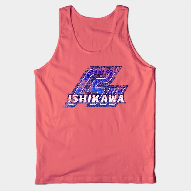 Ishikawa Prefecture Japanese Symbol Distressed Tank Top by PsychicCat